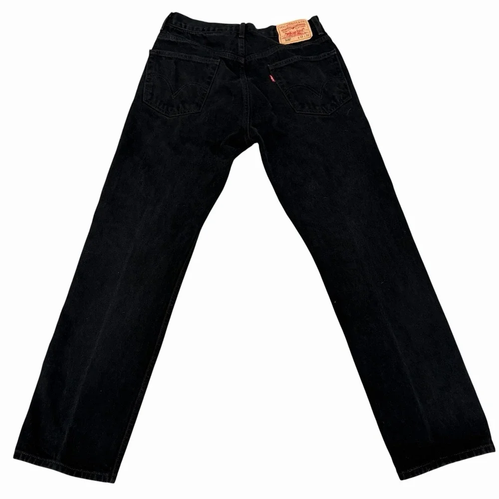Levi's 505 Jeans 30x30 Black Regular Fit Straight Leg Denim Dark Wash Zip Fly